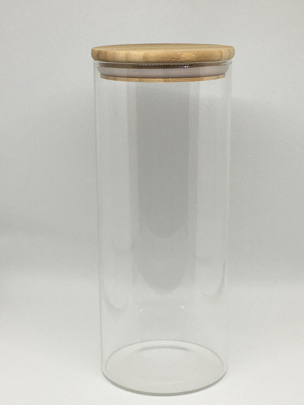 Glass Storage Container with Bamboo Lid - Height 25cm